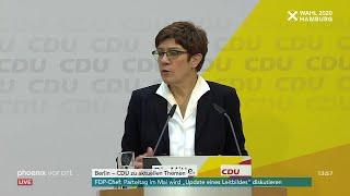 CDU-Pressekonferenz mit Annegret Kramp-Karrenbauer zur Hamburgwahl am 24.02.20