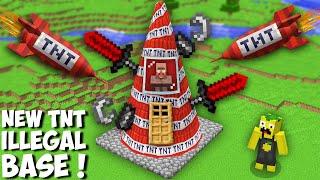 How to RAID THE MOST ILLEGAL TNT BASE in Minecraft ? MOST SECRET CONE HOUSE !