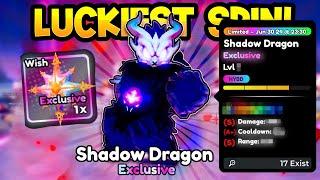 Obtaining 0.10% *EXCLUSIVE* SHADOW DRAGON with 1 WISH...in Anime Defenders