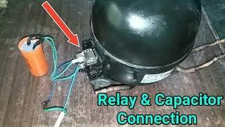 Compressor relay connection with capacitor in Urdu/Hindi