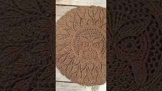 #салфетка "Сова" Автор Дарья Дубчак  #крючком #вязаниекрючком #crochet #owl #diy #рукоделие #сова