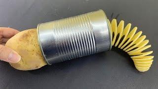 How To Make a Spiral Potato Cutter at Home || DIY Spiral Potato Slicer