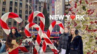 [4K]NYC Walk5th Ave Christmas Vibes, Rockefeller Center & Saks Fifth Ave Holiday Windows 2024