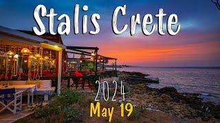 Stalis Crete, evening walk in 4k, Stalida Kreta, Greece 2024