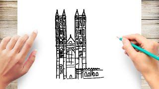 How to Draw Westminster Abbey Step by Step