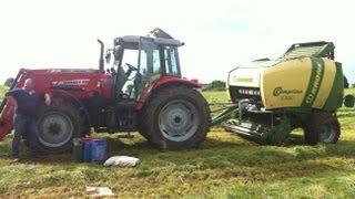 Baling with Massey Ferguson and Krone Comprima F155 XC