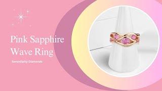 Rose Gold Pink Sapphire Ring - The Exquisite Pink Sapphire Wave Ring