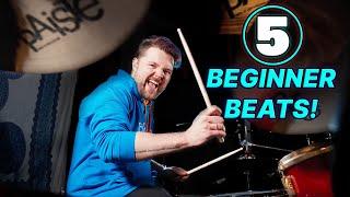 5 Beginner Drum Beats | BEGINNER DRUM LESSON