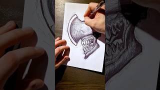 How to Draw Edgy Sketchy AxeFace Man #howtodraw #youtube #shorts #sketching #funmusic #scary #short