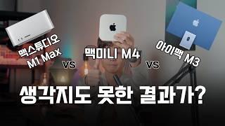 맥미니 M4 vs 아이맥 M3 vs 맥스튜디오 M1 Max 성능비교｜스피커｜랜더링 시간｜SSD 속도｜가성비 맥미니｜맥미니 언박싱