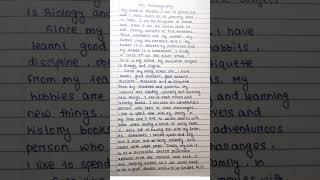 My autobiography in english #englishwritting #autobiography #ytshorts