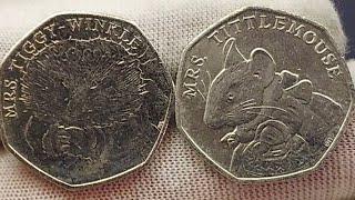 DANS COIN REVIEW + VALUATIONS #17 - Mrs Tittlemouse & Mrs Tiggy-winkle 50p coin