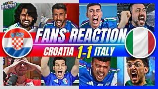 ITALY FANS CRAZYREACTION TO CROATIA 1-1 ITALY | EURO 2024