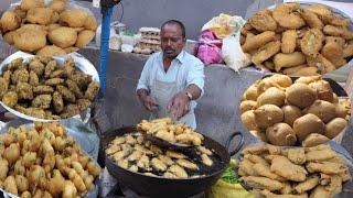 Evening Snacks |Egg Bonda,SALLA PUNUGULU ,Alu Bajji ,Masala Wada and Mirchi  Bajji | Chethan Foodies