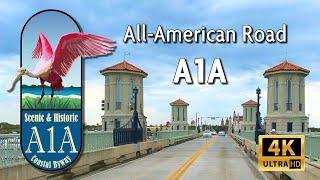 Driving All-American Road - A1A Scenic and Historic Coastal Byway, Florida - 4k With Hi-Fi Stereo.
