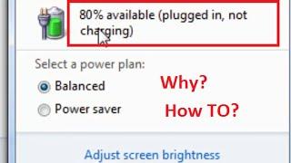 Why (plugged in, not charging) when battery Level goes 80% available in Samsung Laptop