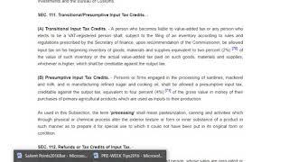 Taxation NIRC - Section 110  & 111 (VAT - Input Tax Credits & Presumptive Input Tax Credits)