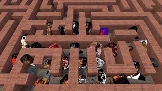 Obunga Family Nextbots in Maze !!!