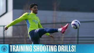 Haaland Scissor Kick! | Man City Training shooting drills | Echeverri, Marmoush, Bobb and more!