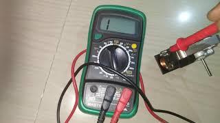 Checking of microwave oven cooling fan motor using multimeter