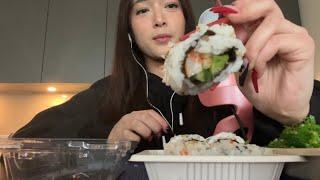 ASMR sushi mukbang (mouth sounds) 