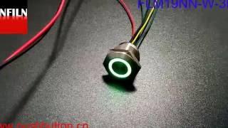 Three color 19mm push button switch with wire