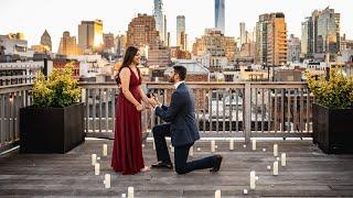 Sweet rooftop proposal in New York