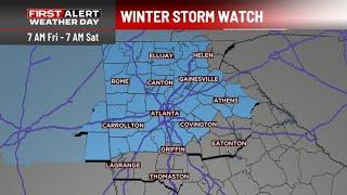 Winter Storm Watch for most of north Georgia on Friday