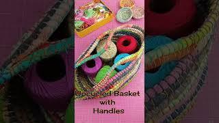 Upcycled Coiled Basket with Handles