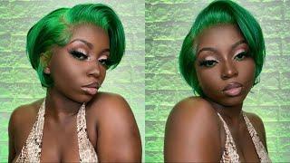 Green Pixie Cut Wig Install | Makeup + Hair  | WOC | The Avatar Series EP. 2: Earth Kingdom 