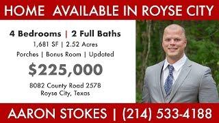 Home on 2.5 Acres Available in Royse City