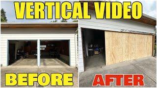 How To Take Down or Remove A Two Car Garage Door With Its Header & Prepare For One 18’ Long Door