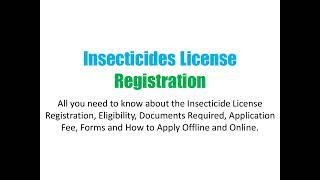 Insecticides License Registration