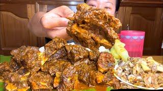 Beef Ribs Curry, Banana Stem And Mini Singju, Boiled Chayote And Mukbang || Eating Show