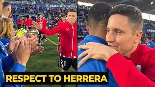 Ander Herrera showed his respect for Mason Greenwood by giving a hug during last night match