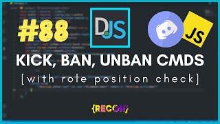 #88 Moderation with Advanced Role Positions Check (KICK, BAN, UNBAN) | discord.js tutorials