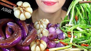 ASMR (BAWANG, BAWANG PUTIH, TERONG GORENG) Stir-fried Onion, Garlic, Eggplant.