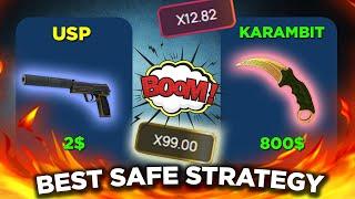 I tried a 'SAFE' CSGO Crash Strategy... and WON BIG!!