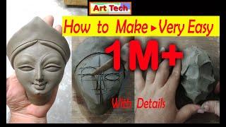 Murtee ka face making process | Easy process | durga face banana | Art Tech