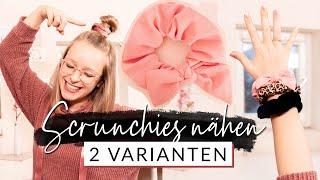 Scrunchie nähen | Haargummi selber machen | mit Schleife | für Anfänger