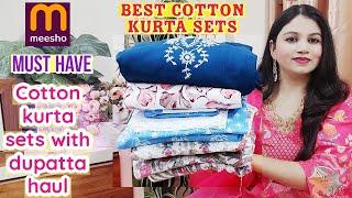 MEESHO* cotton partywear KURTA SET WITH DUPATTA / UNDER RS 700new trendy kurta sets from meesho