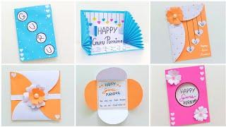 4 Easy And Beautiful Card For Guru Purnima // guru purnima card idea // diy happy guru purnima card