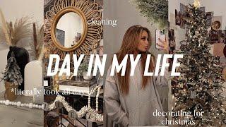 DAY IN MY LIFE - decorating for christmas + cleaning vlog