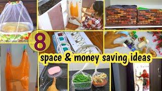 space & money saving ideas/home organization ideas from waste material/space storage ideas