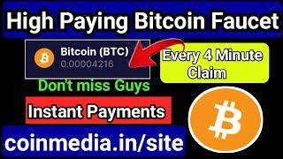 New Bitcoin Faucet | Claim Every 4 Minute BTC | New Bitcoin Earning Site | Instant Payment | Part 20