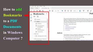 How to add Bookmarks to a PDF documents in Windows Computer ?