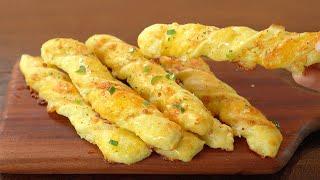 바삭바삭, 허니버터 치즈마늘빵 (No이스트,No발효) :: 치즈갈릭스틱 :: Honey Butter Cheese Garlic Twist, Cheese Bread Stick