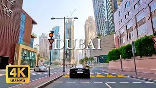  Dubai Driving Tour Downtown to The Palm Jumeirah, City and Vehicle Sounds - 4K 60 FPS