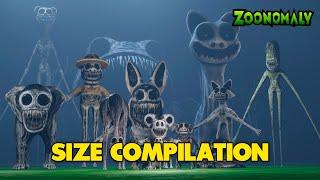 ALL ZOONOMALY MONSTERS SIZE COMPARISON!