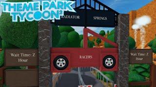 Radiator Springs Racers ride and Cars Land  created in Roblox TPT2 Theme Park Tycoon 2